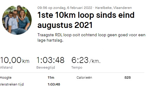 Een blik op de trainingsgegevens op strava van de training op zondag